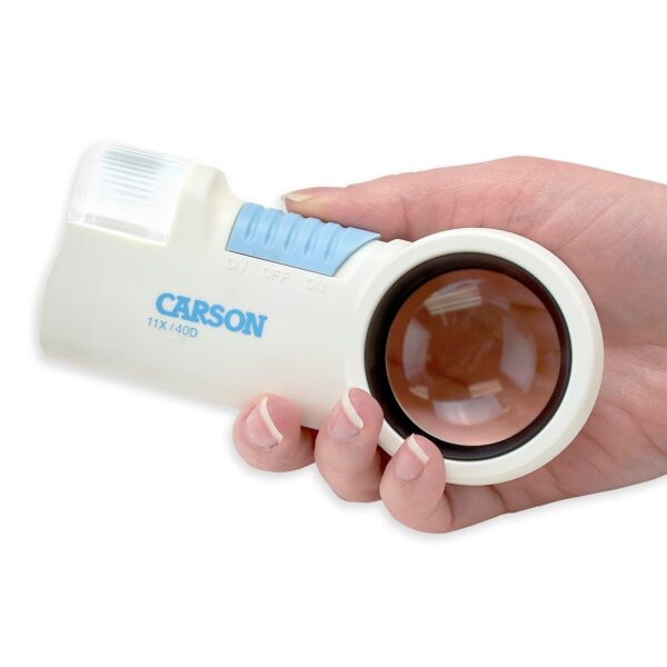 Carson PRO Series MagniFlash 11x Powered Aspheric Lens LED Lighted Magnifier/Flashlight - Image 3