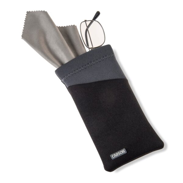 Carson Eyeglass Pouch with Built-in Microfiber Cloth - Image 5