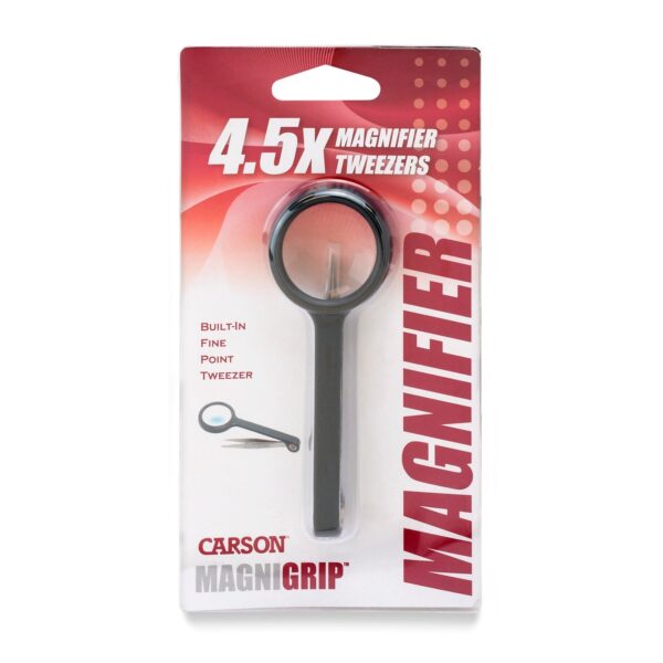 Carson MagniGrip 4.5x Power 1.2 Magnifier, Attached Precision Tweezers - Image 5