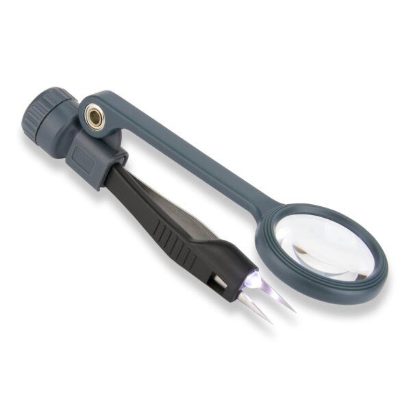 Carson Lighted MagniGrip 4.5x Power 1.1 LED Lighted Magnifier, Precision Tweezers - Image 3