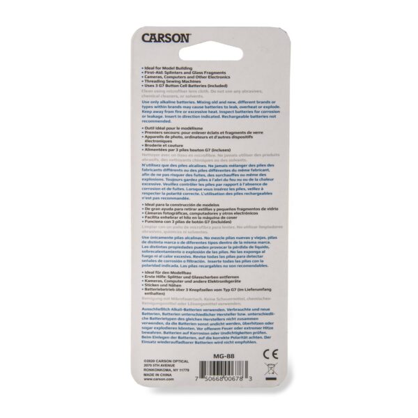 Carson Lighted MagniGrip 4.5x Power 1.1 LED Lighted Magnifier, Precision Tweezers - Image 10