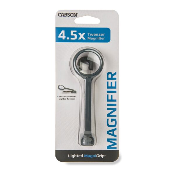 Carson Lighted MagniGrip 4.5x Power 1.1 LED Lighted Magnifier, Precision Tweezers - Image 9