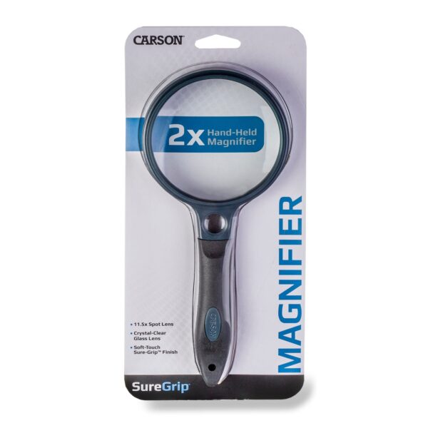 Carson SureGrip Series Hand Held 2x Power 3.5 Glass Magnifying Lens - Image 6